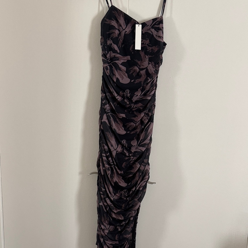 Good American Black and Purple Maxi Dress